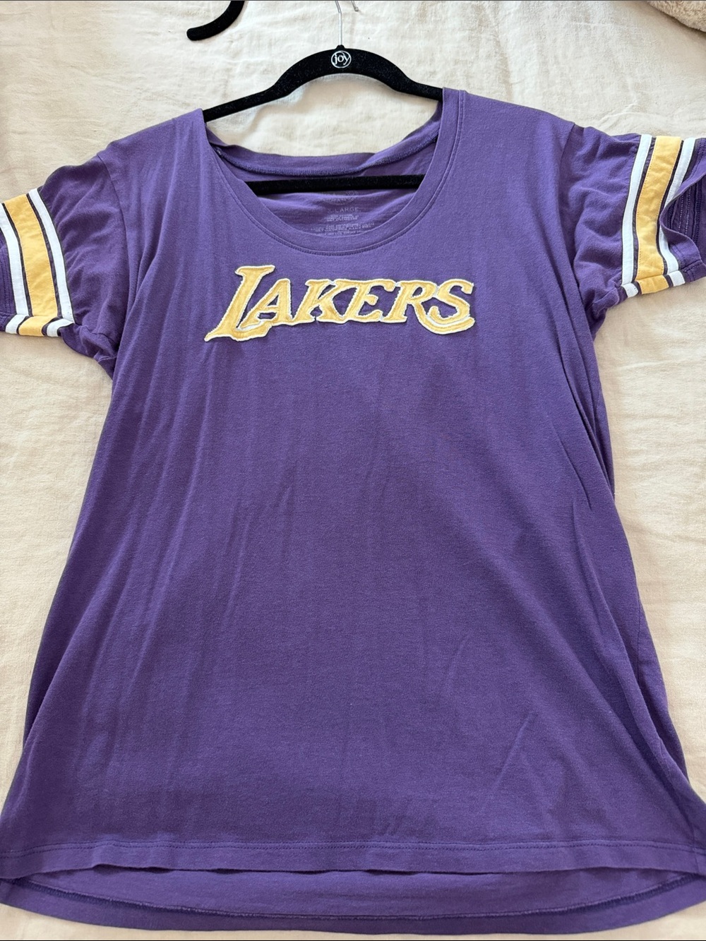 47 Brand Purple Lakers Short Sleeve Tee with Yellow & White Accents
